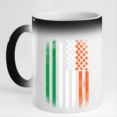 Cool Irish American Flag 11oz Black Color Changing Mug