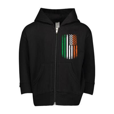 Cool Irish American Flag Toddler Zip Fleece Hoodie