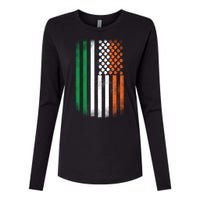 Cool Irish American Flag Womens Cotton Relaxed Long Sleeve T-Shirt