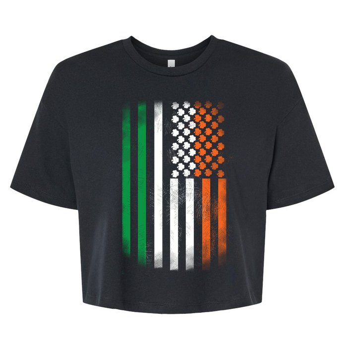 Cool Irish American Flag Bella+Canvas Jersey Crop Tee