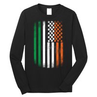 Cool Irish American Flag Long Sleeve Shirt