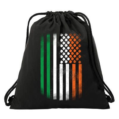 Cool Irish American Flag Drawstring Bag