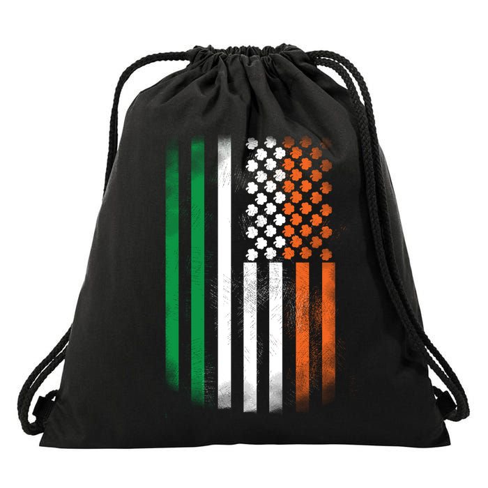 Cool Irish American Flag Drawstring Bag