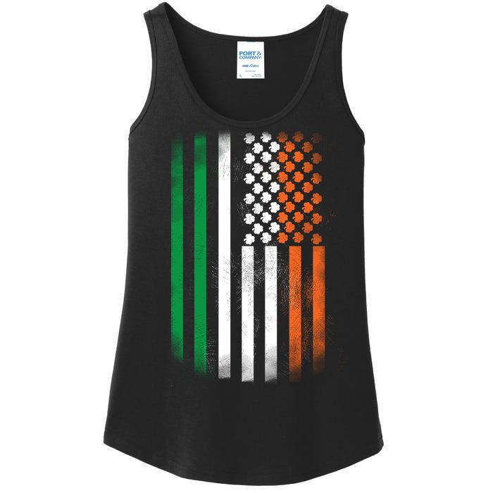 Cool Irish American Flag Ladies Essential Tank