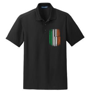 Cool Irish American Flag Dry Zone Grid Polo