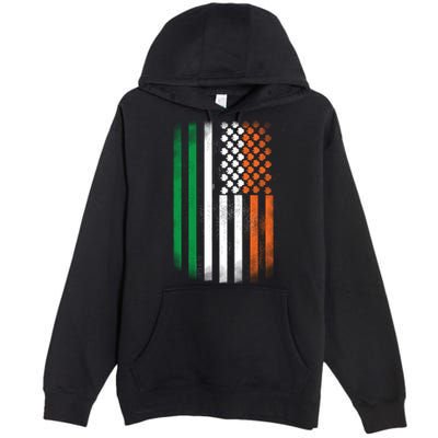 Cool Irish American Flag Premium Pullover Hoodie
