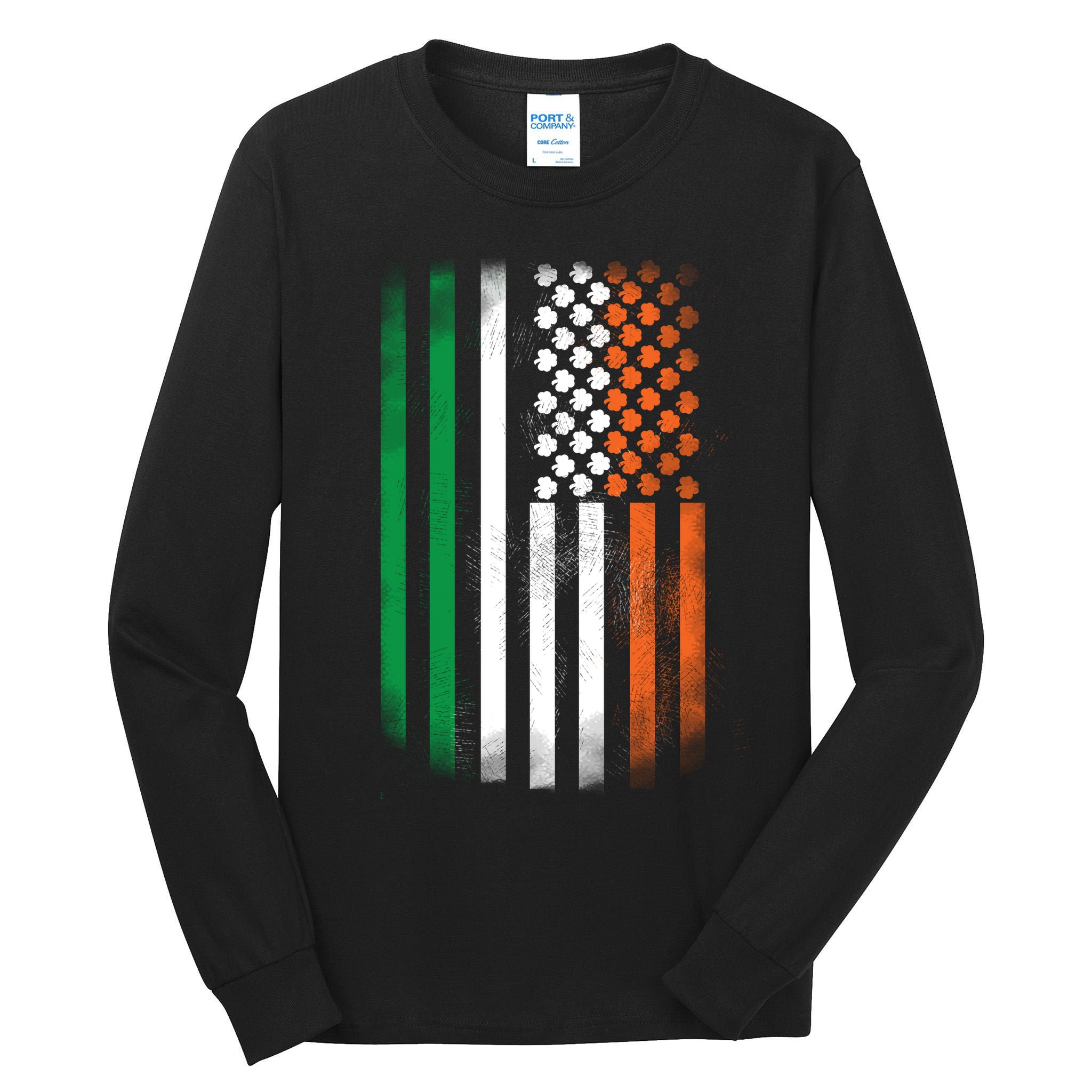 Cool Irish American Flag Tall Long Sleeve T-Shirt
