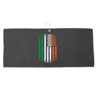 Cool Irish American Flag Large Microfiber Waffle Golf Towel