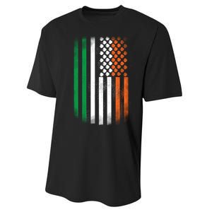 Cool Irish American Flag Performance Sprint T-Shirt