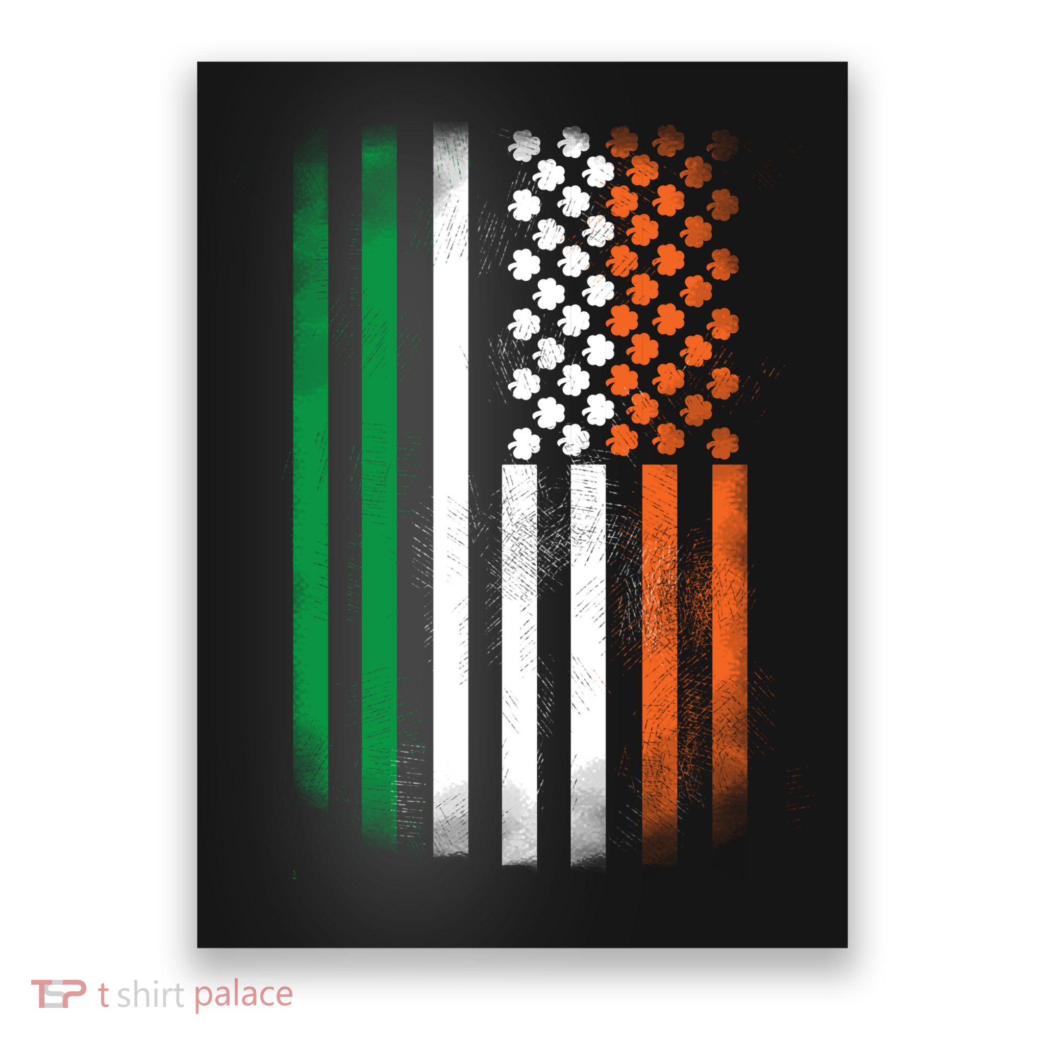 Cool Irish American Flag Poster