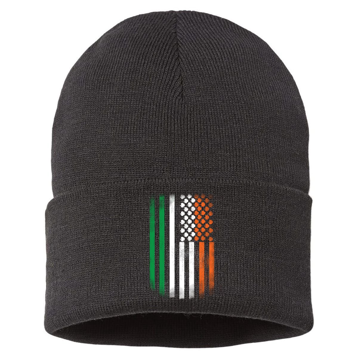 Cool Irish American Flag Sustainable Knit Beanie
