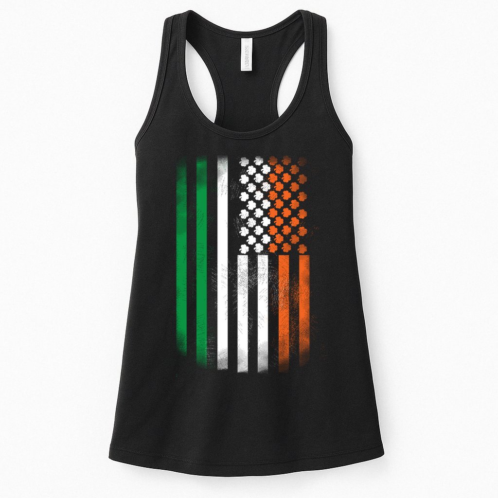 Cool Irish American Flag Womens Tank Top