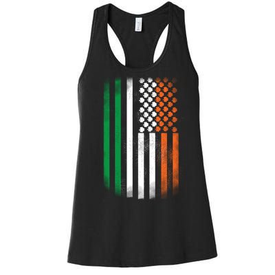 Cool Irish American Flag Women's Racerback Tank