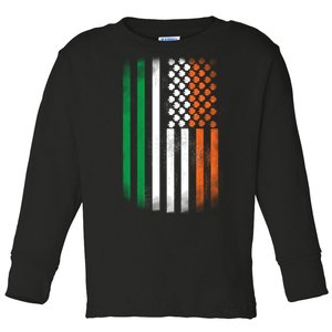 Cool Irish American Flag Toddler Long Sleeve Shirt