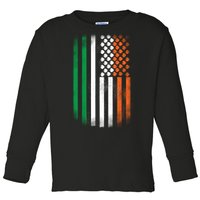 Cool Irish American Flag Toddler Long Sleeve Shirt