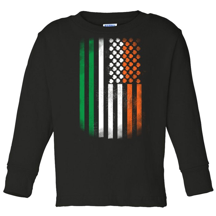 Cool Irish American Flag Toddler Long Sleeve Shirt