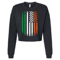 Cool Irish American Flag Cropped Pullover Crew