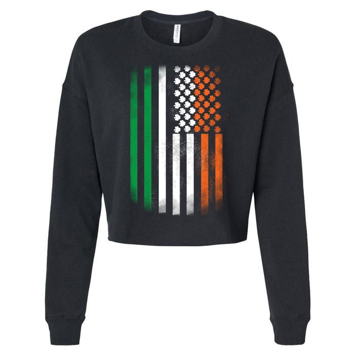 Cool Irish American Flag Cropped Pullover Crew