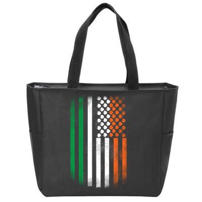 Cool Irish American Flag Zip Tote Bag