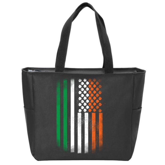 Cool Irish American Flag Zip Tote Bag