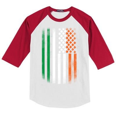 Cool Irish American Flag Kids Colorblock Raglan Jersey