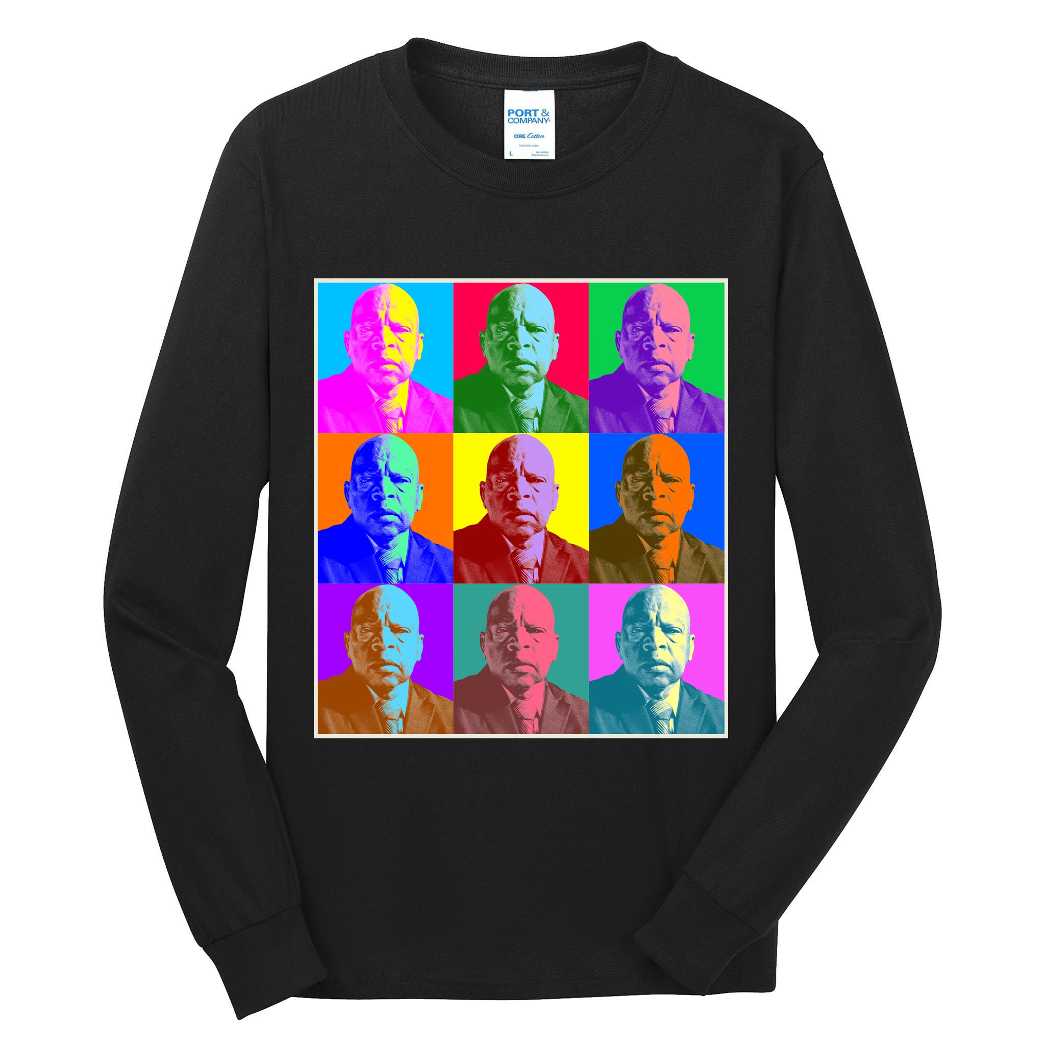 Cool John Lewis Pop Art Tall Long Sleeve T-Shirt
