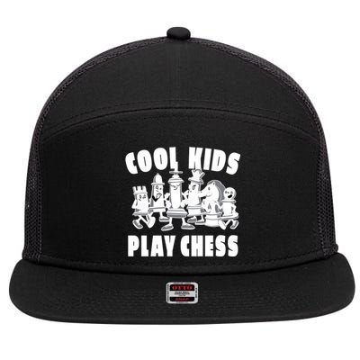 Cool Kids Play Chess 7 Panel Mesh Trucker Snapback Hat