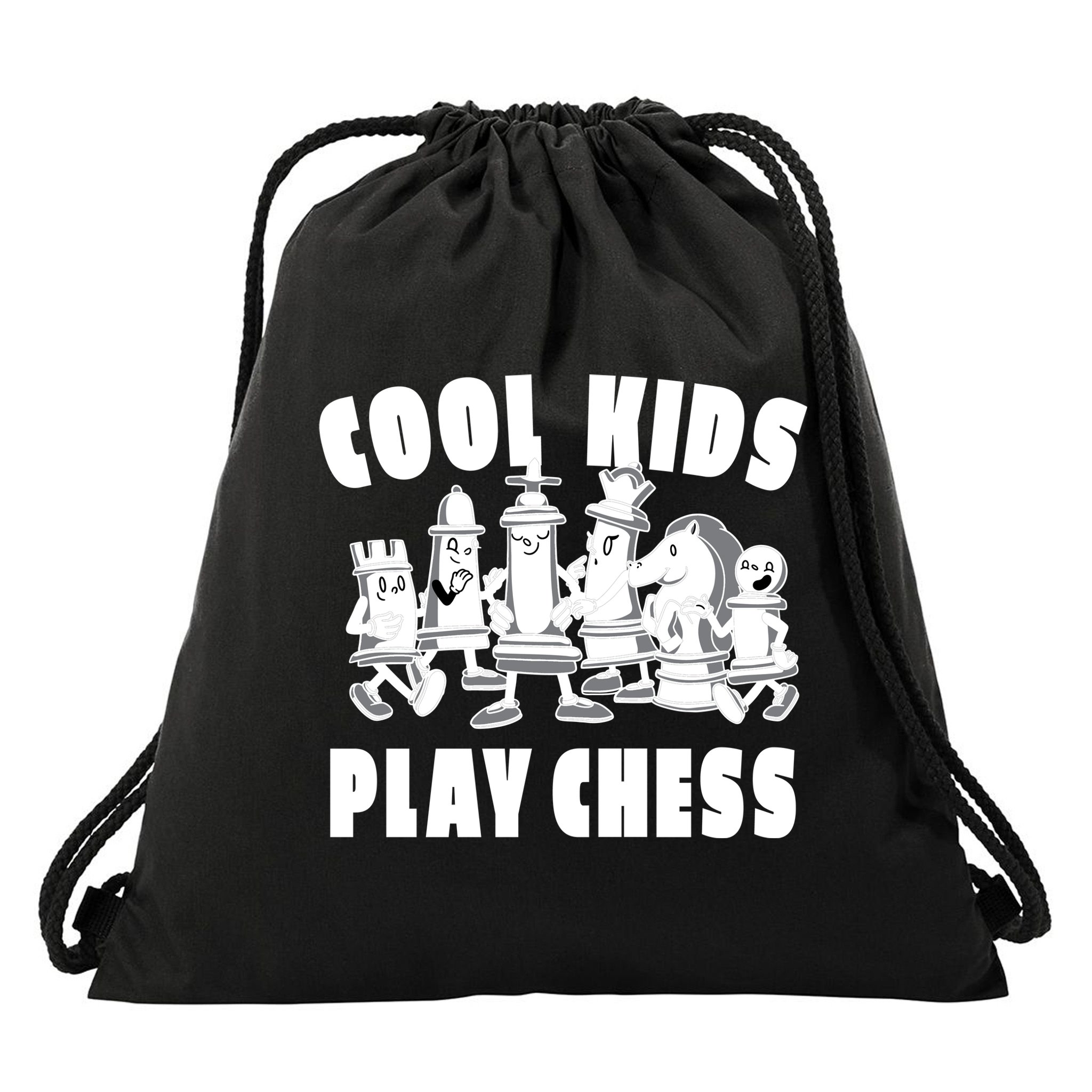 Cool Kids Play Chess Drawstring Bag