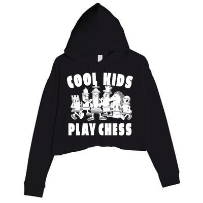 Cool Kids Play Chess Crop Fleece Hoodie