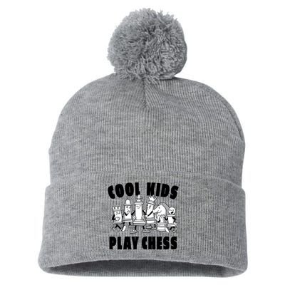 Cool Kids Play Chess Pom Pom 12in Knit Beanie