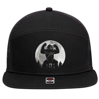 Cool King Kong Monster Full Moon 7 Panel Mesh Trucker Snapback Hat