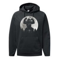 Cool King Kong Monster Full Moon Performance Fleece Hoodie