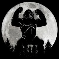 Cool King Kong Monster Full Moon Cooling Performance Crew T-Shirt