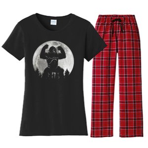 Cool King Kong Monster Full Moon Women's Flannel Pajama Set