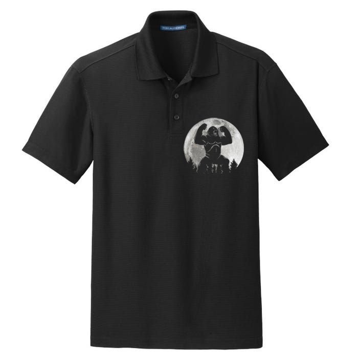 Cool King Kong Monster Full Moon Dry Zone Grid Polo