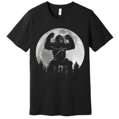 Cool King Kong Monster Full Moon Premium T-Shirt