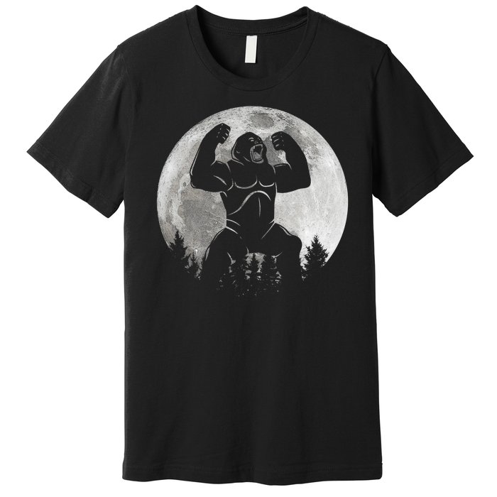 Cool King Kong Monster Full Moon Premium T-Shirt