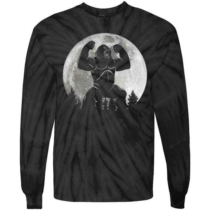 Cool King Kong Monster Full Moon Tie-Dye Long Sleeve Shirt