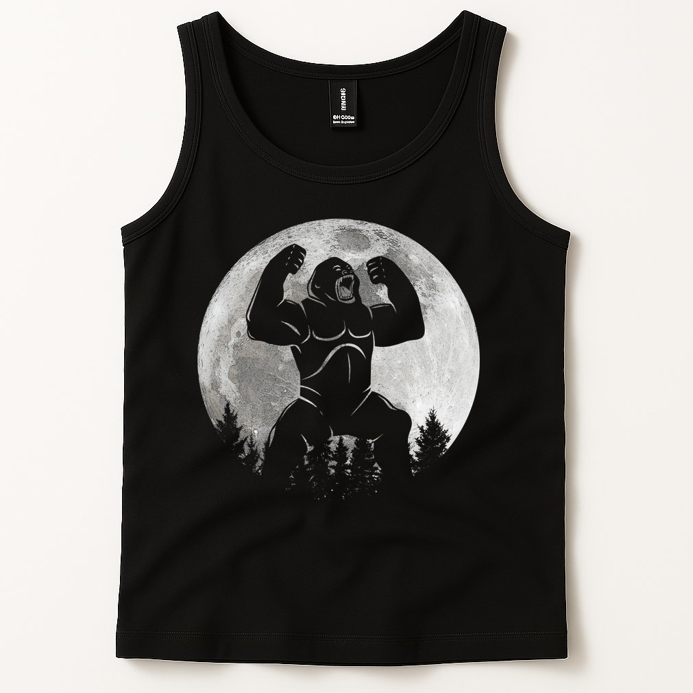 Cool King Kong Monster Full Moon Tank Top