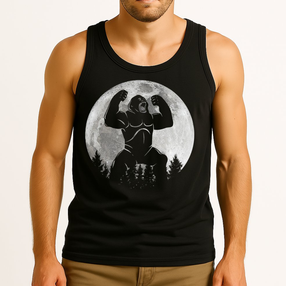 Cool King Kong Monster Full Moon Tank Top