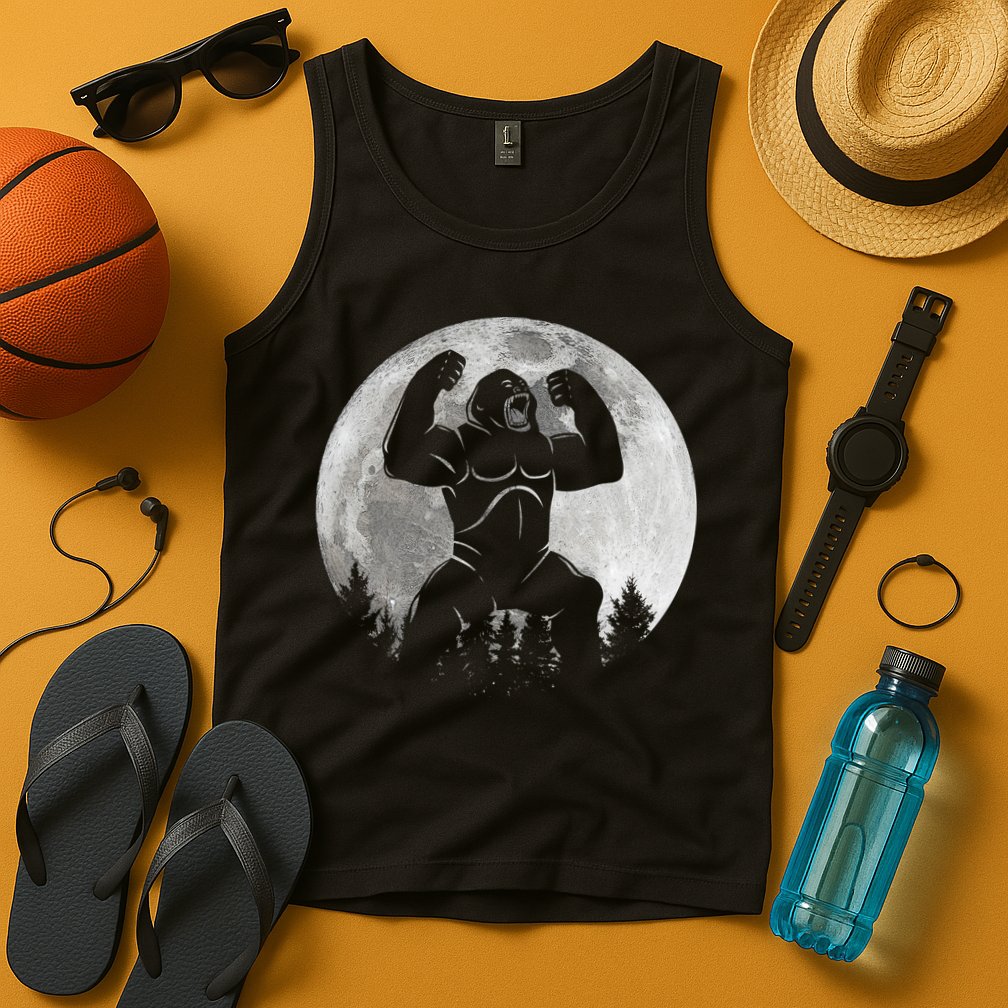 Cool King Kong Monster Full Moon Tank Top