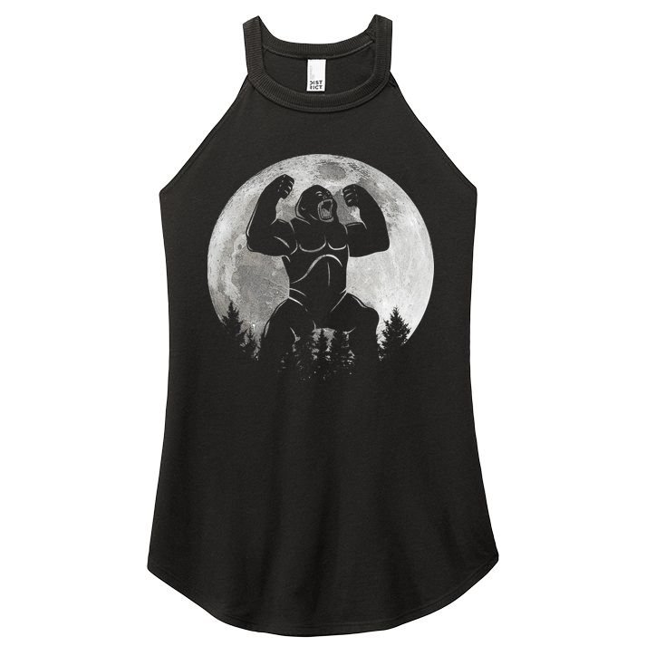 Cool King Kong Monster Full Moon Women's Perfect Tri Rocker Tank