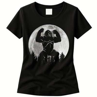 Cool King Kong Monster Full Moon Womens T-Shirt