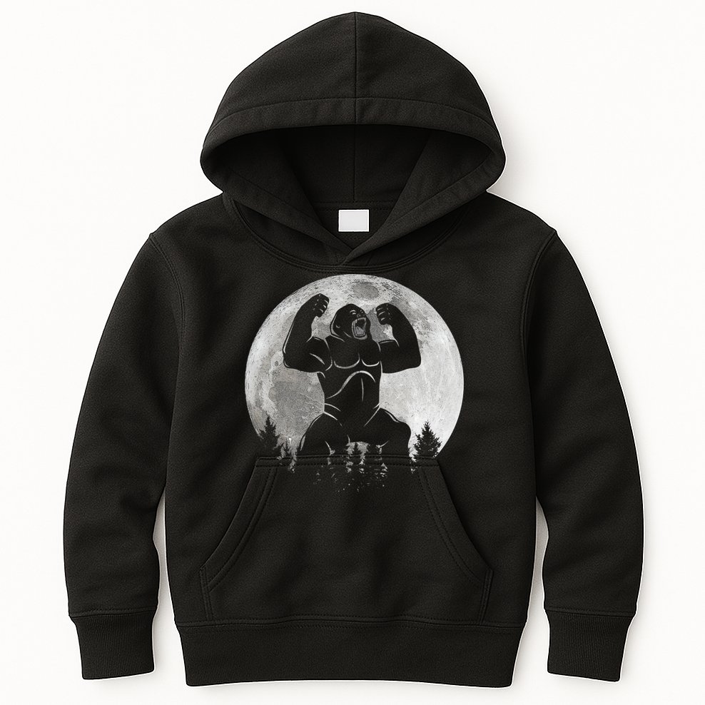 Cool King Kong Monster Full Moon Kids Hoodie