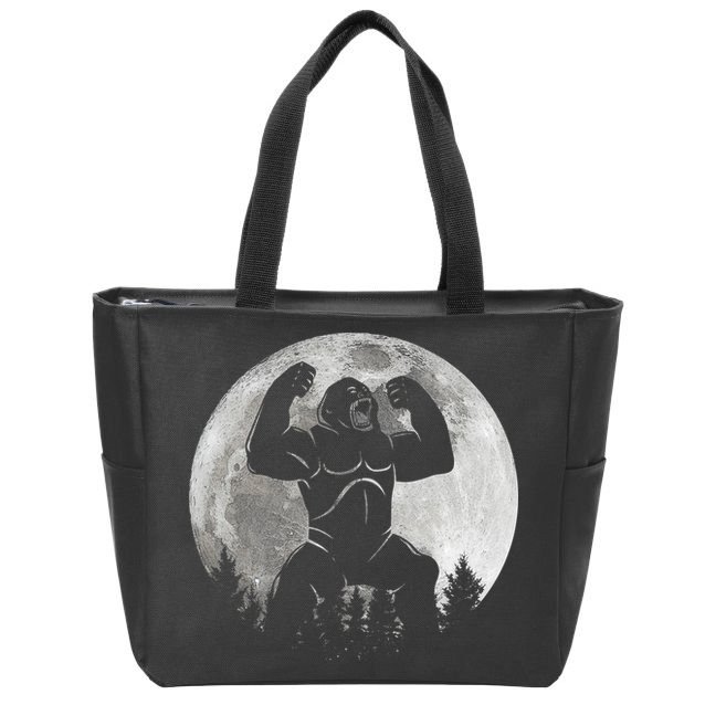 Cool King Kong Monster Full Moon Zip Tote Bag