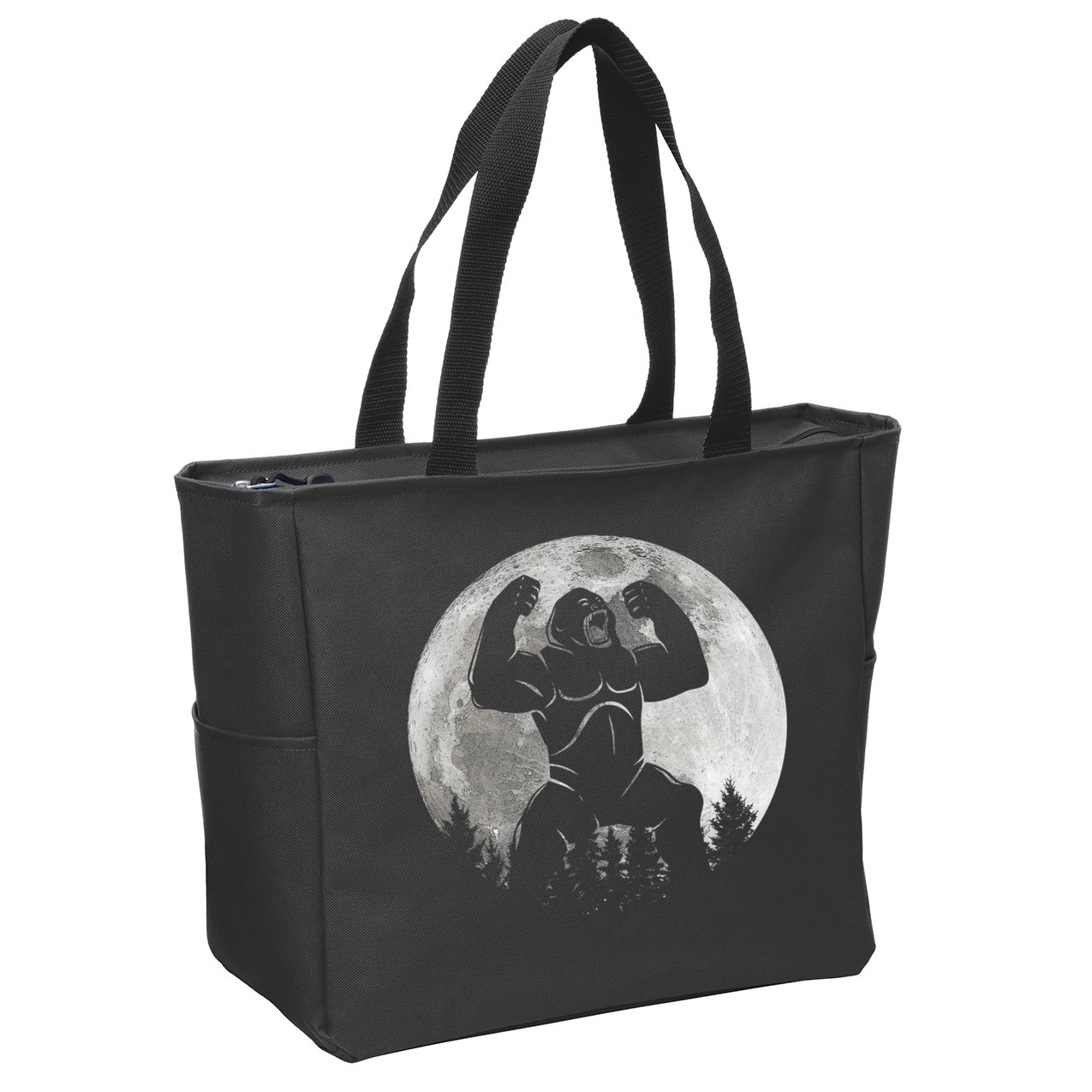 Cool King Kong Monster Full Moon Zip Tote Bag