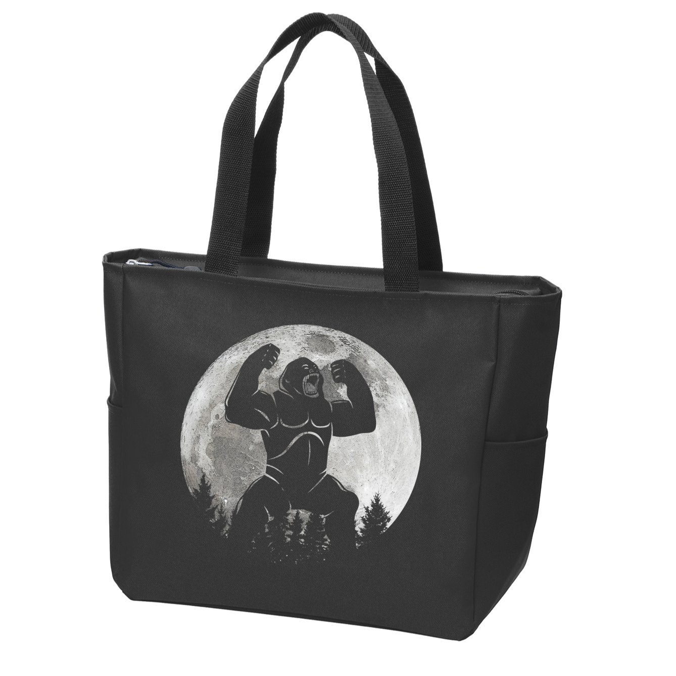 Cool King Kong Monster Full Moon Zip Tote Bag
