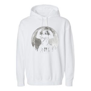 Cool King Kong Monster Full Moon Garment-Dyed Fleece Hoodie