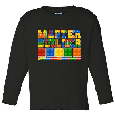 Cool Master Builder Lego Fan Toddler Long Sleeve Shirt