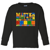 Cool Master Builder Lego Fan Toddler Long Sleeve Shirt